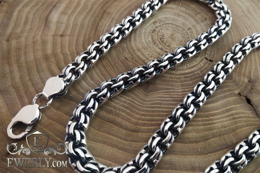 Buy men's silver chain "Bismarck" 100 grams 60 cm 111003CU