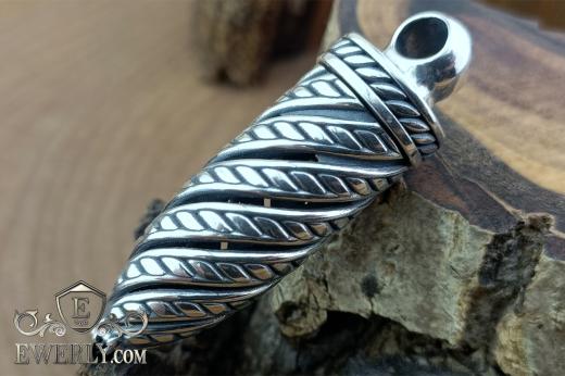 Підвіска «Куля» із срібла з каменем - онікс, фото